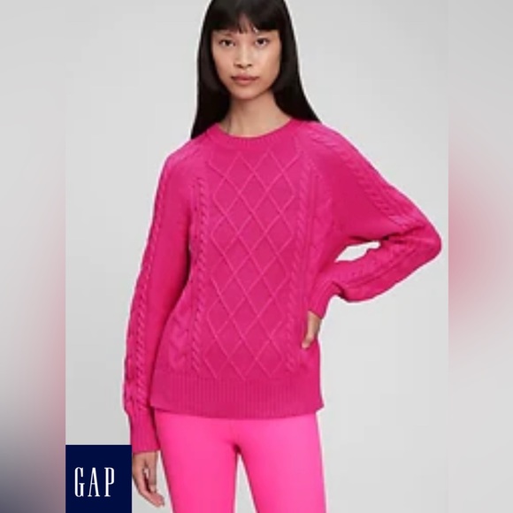 NWT Gap size Small Cotton cable knit sweater Pink - Picture 8 of 8
